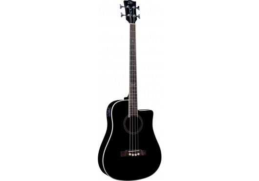 EKO Guitare Dreadnought basse cutaway electro See Through Black