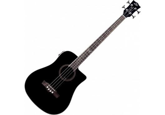 EKO Guitare Dreadnought basse cutaway electro See Through Black