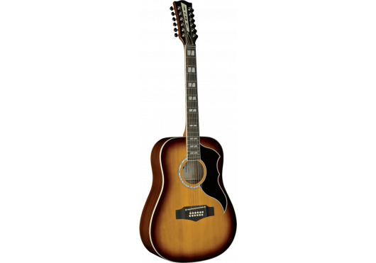 EKO Guitare Dreadnought 12 cordes electro Honey Burst