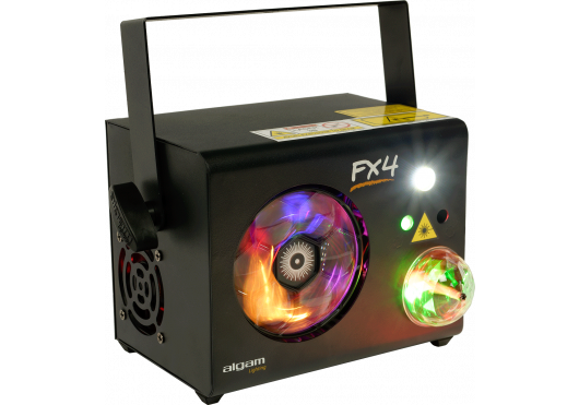ALGAM LIGHTING Projecteur 4-en-1 PAR 4 LED 9x 3W + strob + laser RG