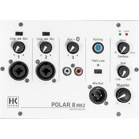 HK Audio POLAR 8 MK2 – Sono colonne Bluetooth, blanc