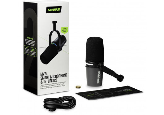 SHURE Microphone Bureau / Podcast avec interface USB intégrée MV7I