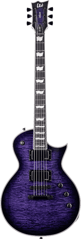 Guitare Électrique Ec-1000 Qm See Thru Purple Sunburst