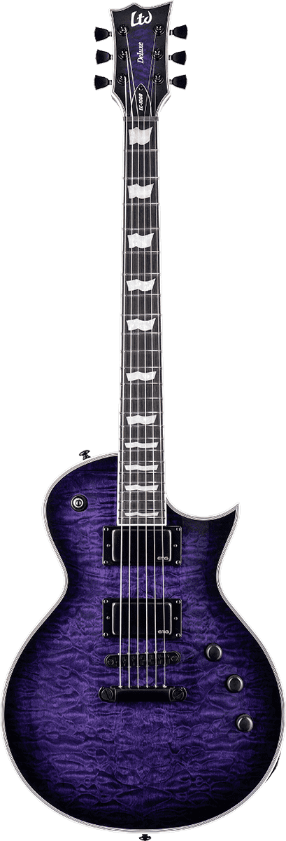 Guitare Électrique Ec-1000 Qm See Thru Purple Sunburst