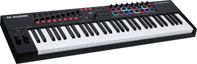 Clavier-maître USB/MIDI 61 touches, 16 pads, 8 encodeurs, 9 faders