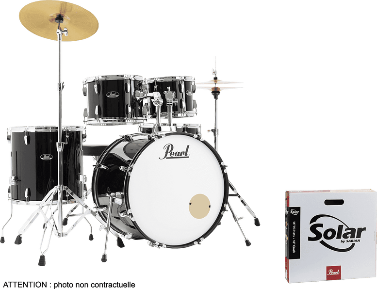 Batterie Roadshow 5F Rock 22" + Pack Sabian Solar Jet Black
