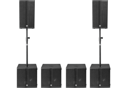 2 L3-112FA, 4 LSUB-1500A, housses + mâts