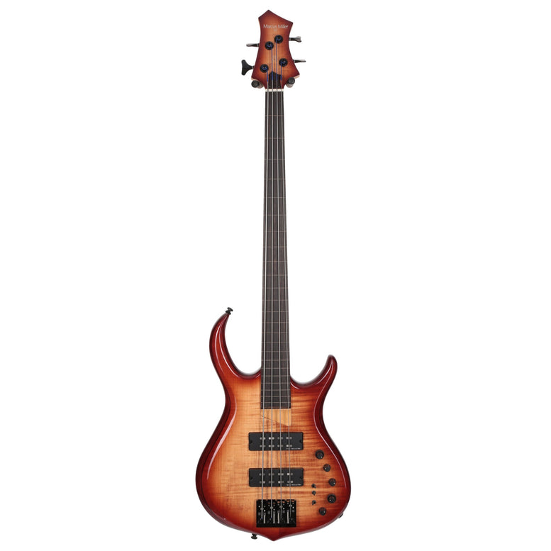 M7 Alder-4 Fl Brs Brown Sunburst Fretless