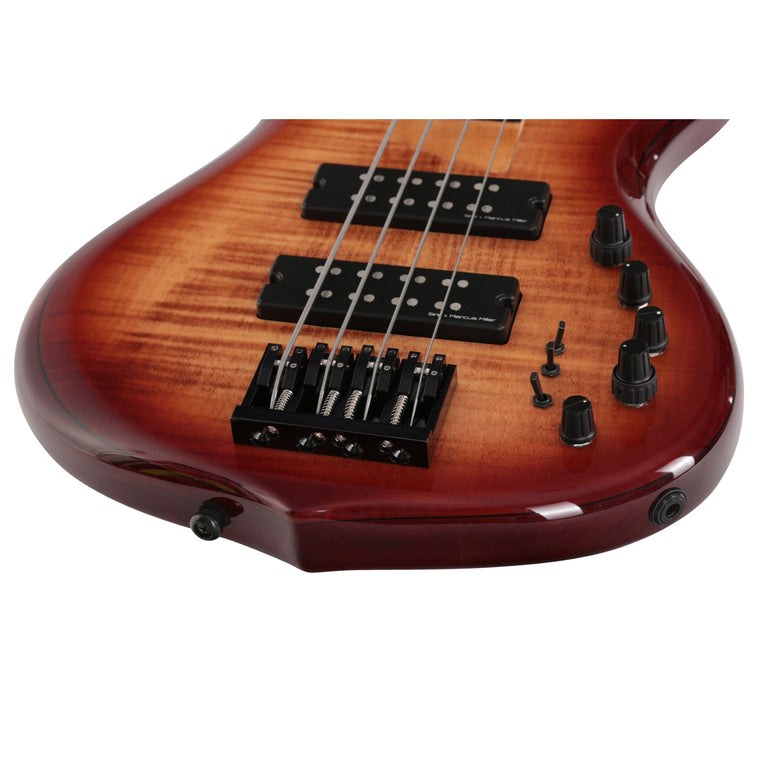 M7 Alder-4 Fl Brs Brown Sunburst Fretless