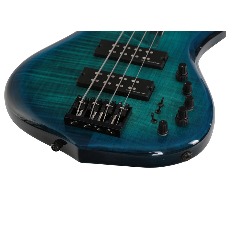 M7 Alder-4 Fl Tbl Transparent Blue Fretless
