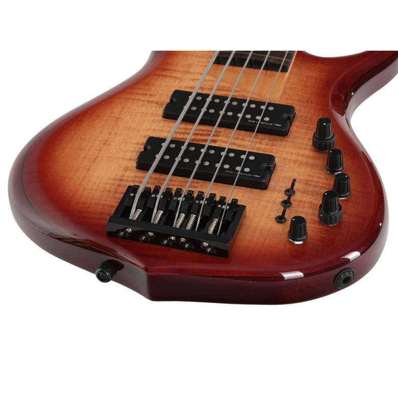 M7 Alder-5 Fl Brs Brown Sunburst Fretless