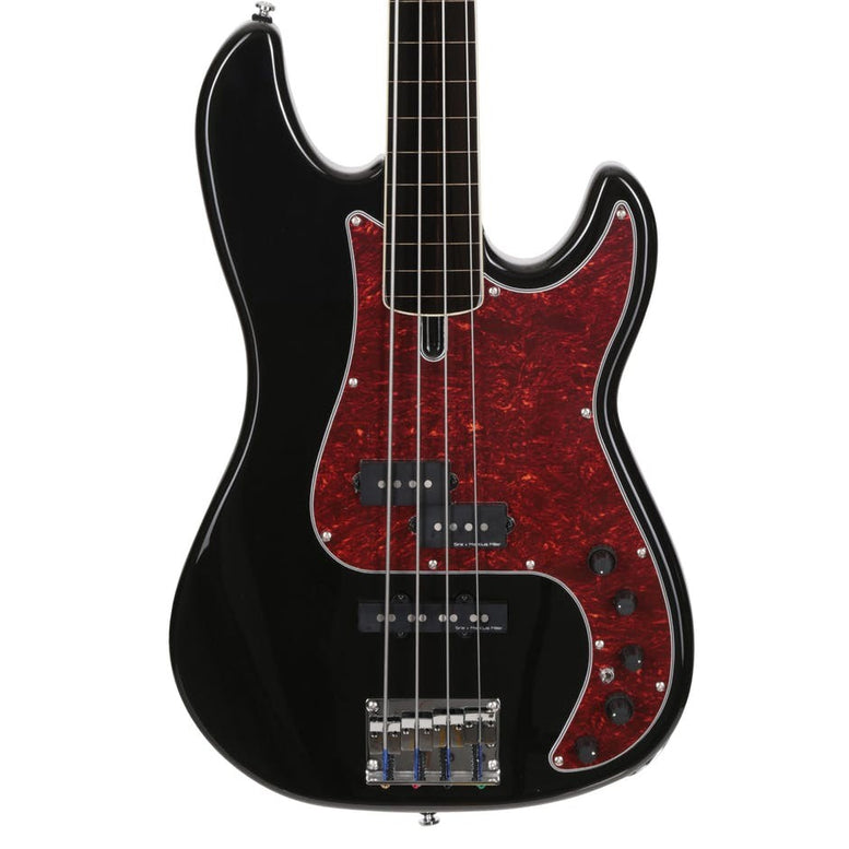 P7 Alder-4 Bk Fl Black Fretless
