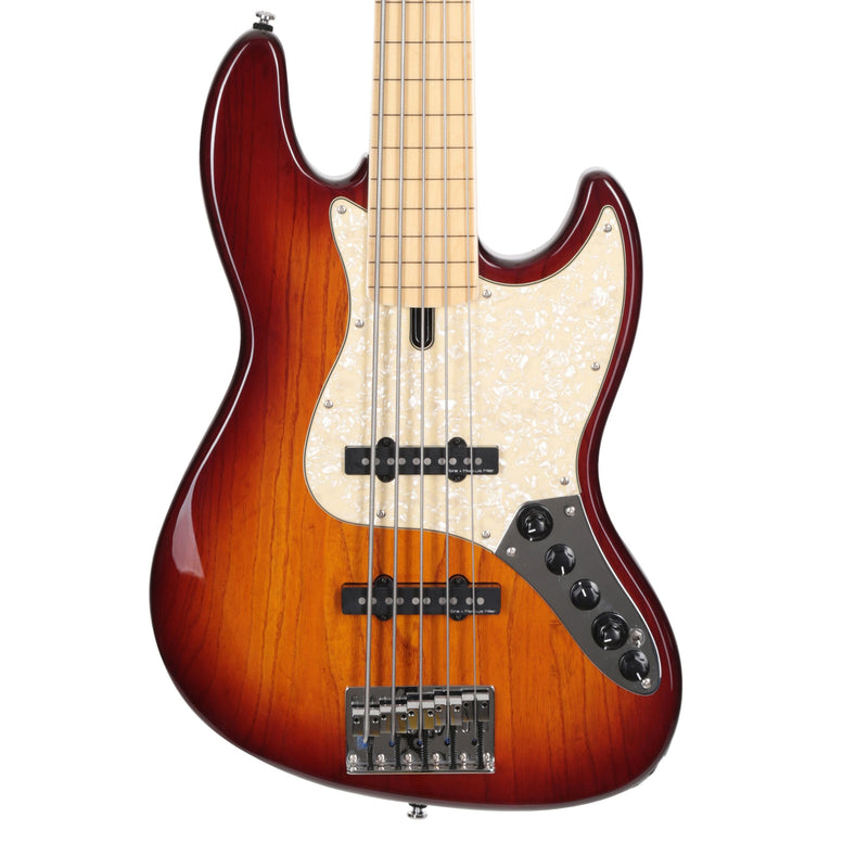 V7 Swamp Ash-5 Fl Ts Mn Tobacco Sunburstfretless