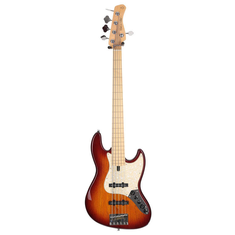V7 Swamp Ash-5 Fl Ts Mn Tobacco Sunburstfretless