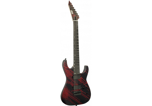 ESP Guitare électrique ESP USA M7 Baritone HT BH Blood Black Satin EMG
