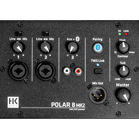 HK Audio POLAR 8 MK2 – Sono colonne Bluetooth, noir