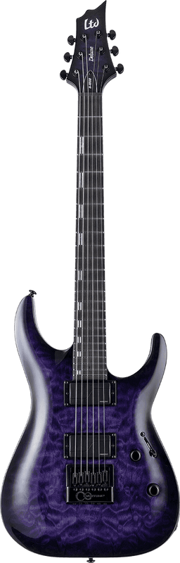 Guitare Électrique H-1000 Evertune Qm See Thru Purple Sunburst