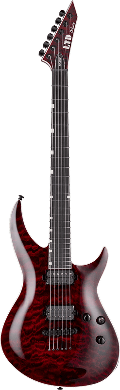 Guitare Électrique H3-1000 Qm See Thru Black Cherry