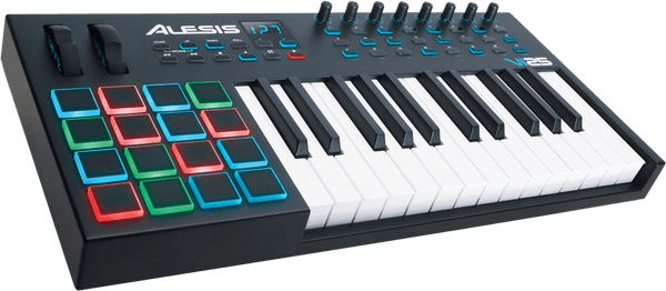 Clavier-Maître Usb Midi 25 Notes, 16 Pads, 8 Pot., 24 Boutons Assignables