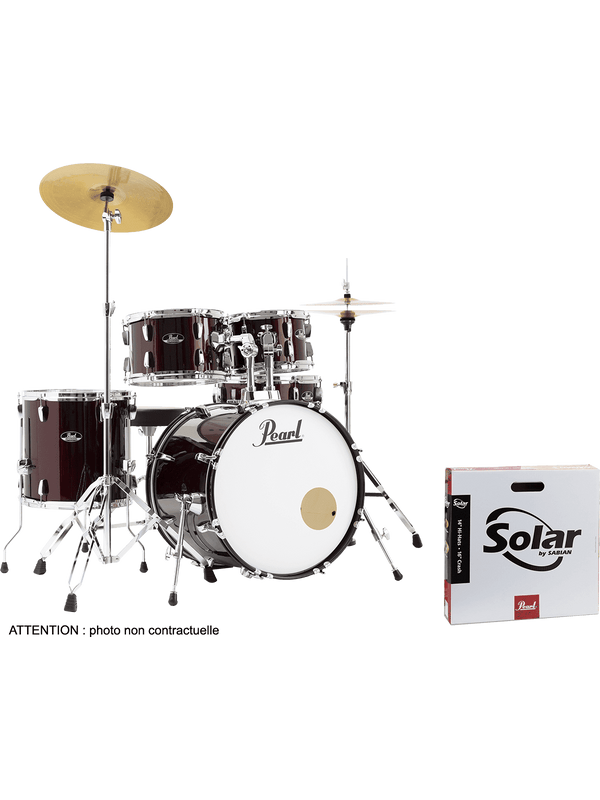 Batterie Roadshow 5F Fusion 20" + Pack Sabian Solar Red Wine