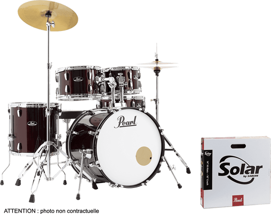 Batterie Roadshow 5F Fusion 20" + Pack Sabian Solar Red Wine