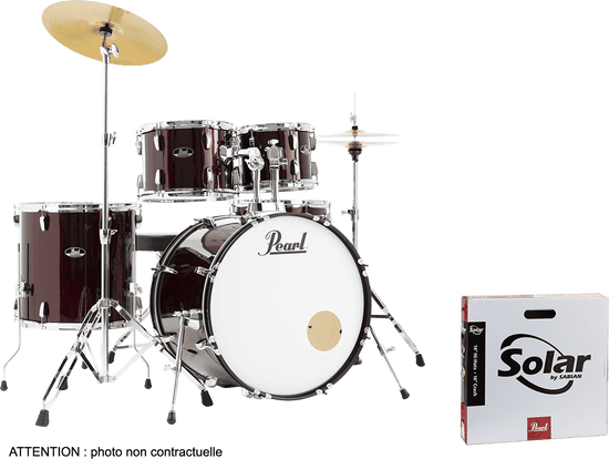 Batterie Roadshow 5F Rock 22" + Pack Sabian Solar Red Wine