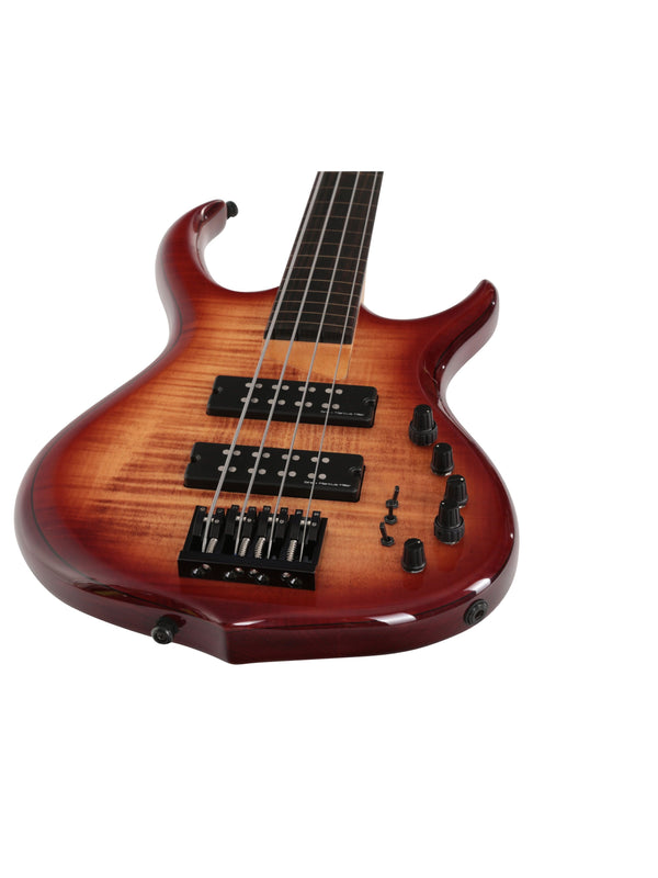 M7 Alder-4 Fl Brs Brown Sunburst Fretless