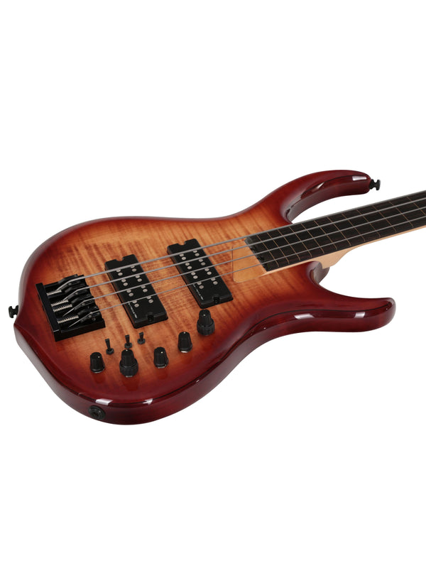 M7 Alder-4 Fl Brs Brown Sunburst Fretless