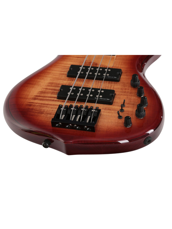 M7 Alder-4 Fl Brs Brown Sunburst Fretless