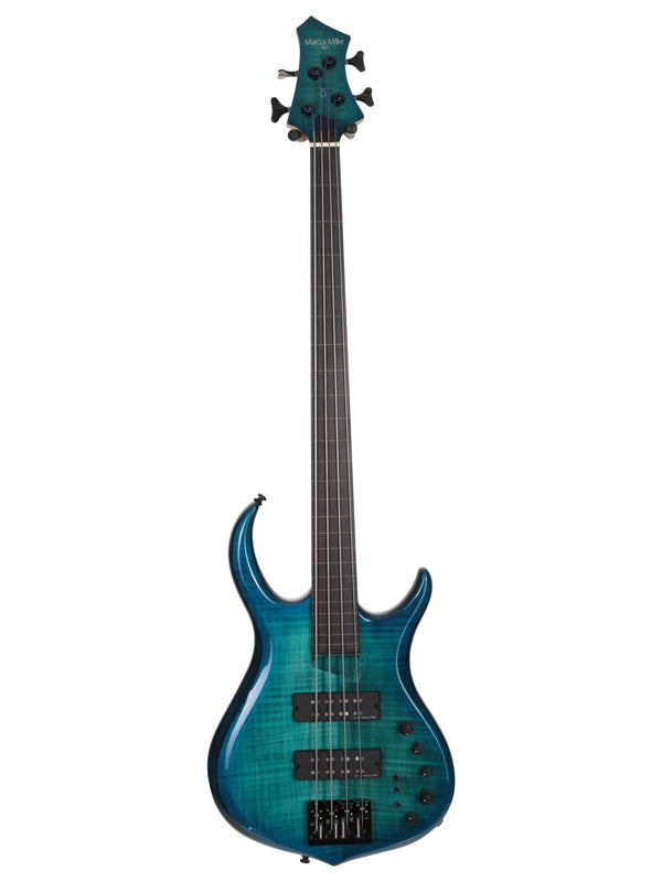 M7 Alder-4 Fl Tbl Transparent Blue Fretless