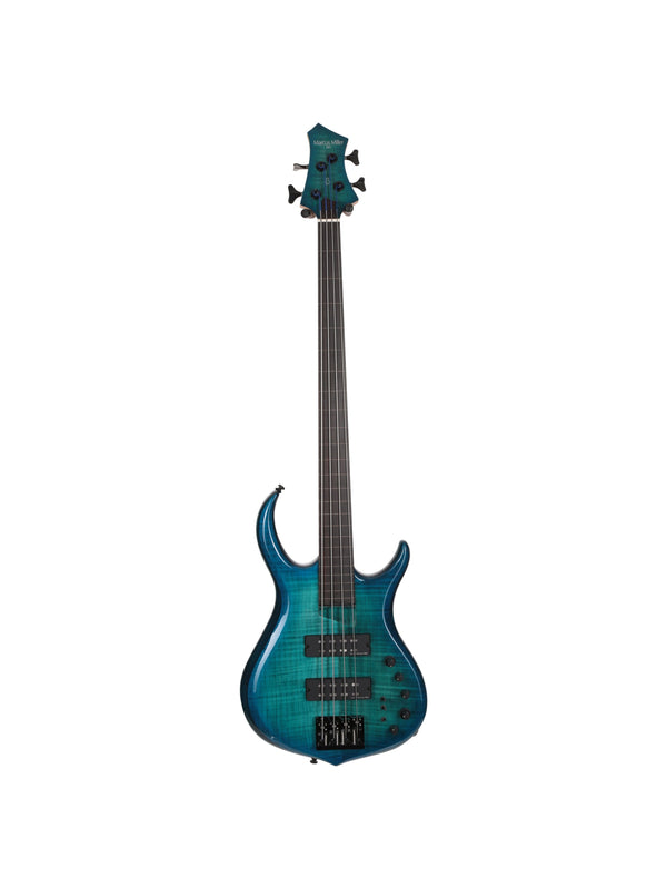 M7 Alder-4 Fl Tbl Transparent Blue Fretless