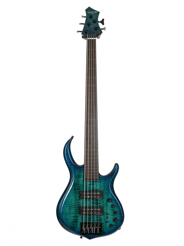 M7 Alder-5 FL TBL Transparent Blue Fretless