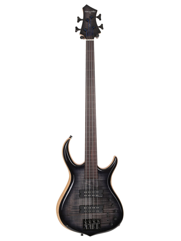 M7 Swamp Ash-4 Fl Tbk Transparent Black Fretless