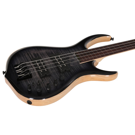 M7 Swamp Ash-4 Fl Tbk Transparent Black Fretless
