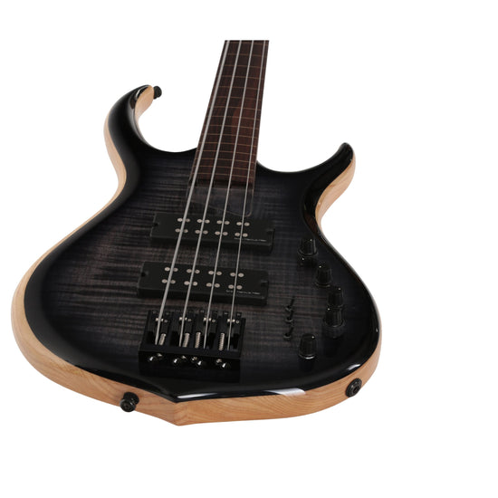 M7 Swamp Ash-4 Fl Tbk Transparent Black Fretless