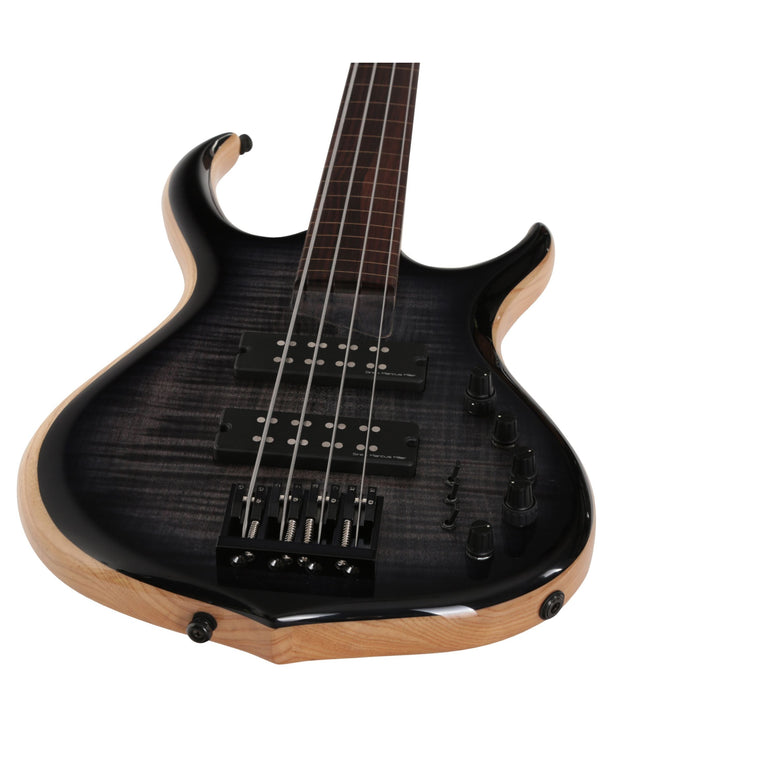 M7 Swamp Ash-4 Fl Tbk Transparent Black Fretless