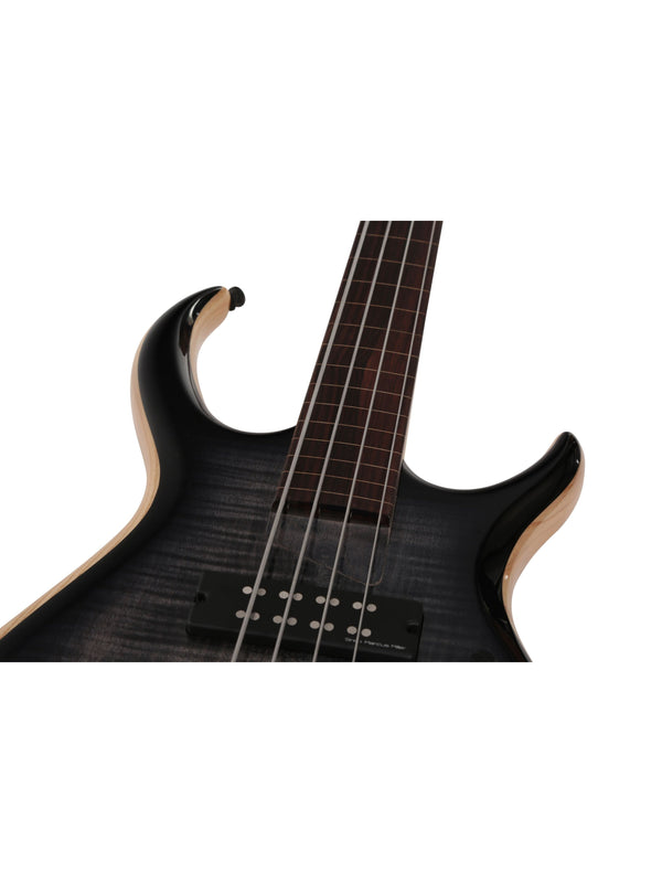 M7 Swamp Ash-4 Fl Tbk Transparent Black Fretless